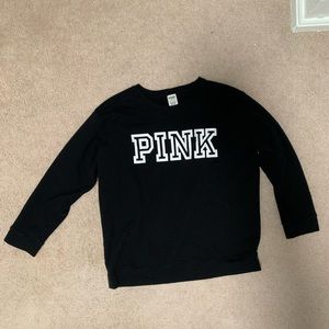 PINK black crew neck sweatshirt